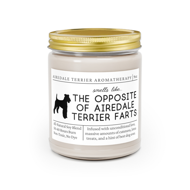 Airedale Terrier Candle - Smells Like The Opposite Of Airedale Terrier Farts