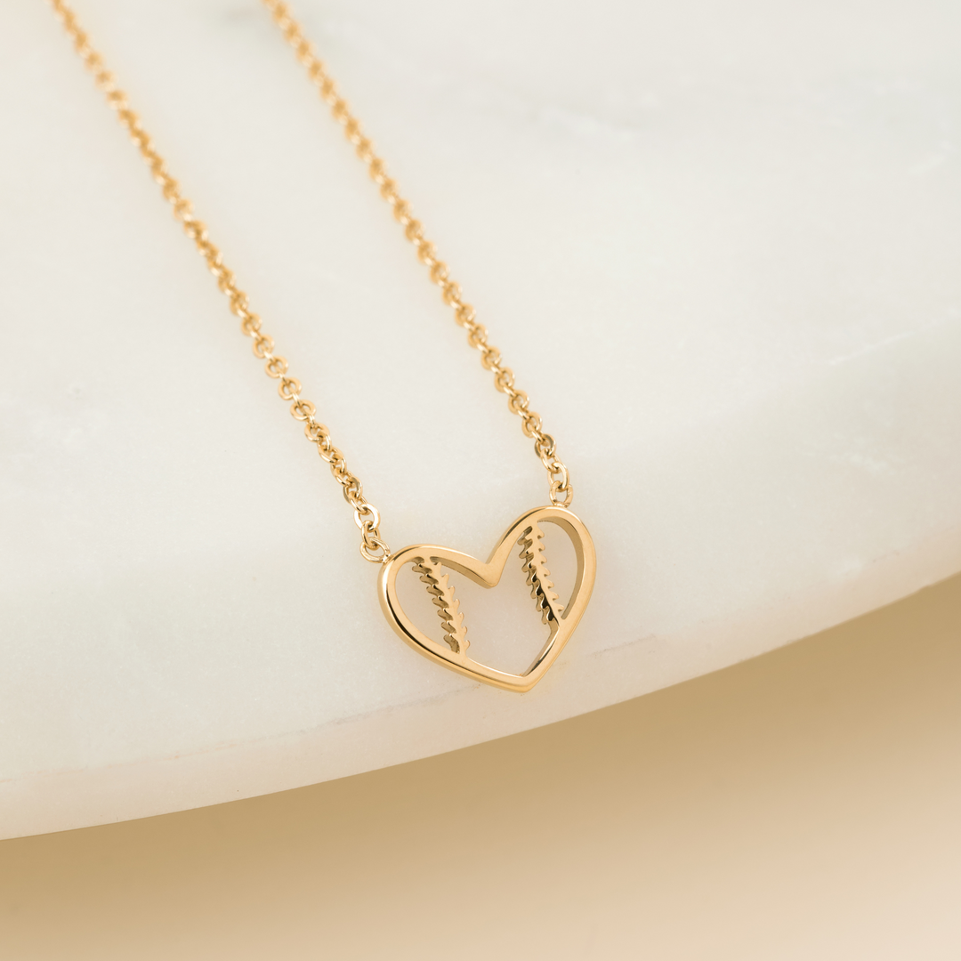 Softball Heart Necklace