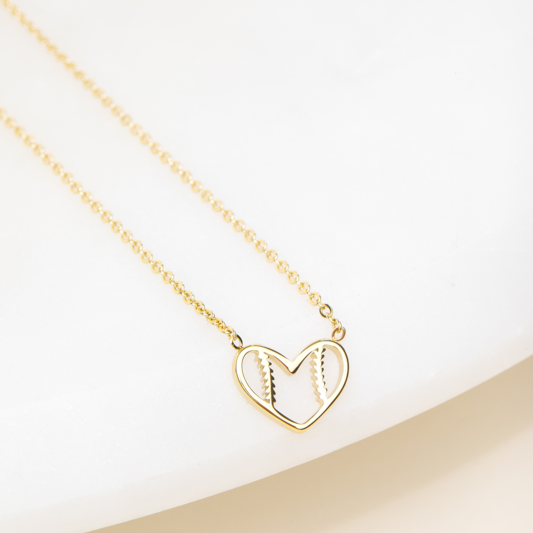 Baseball Heart Necklace