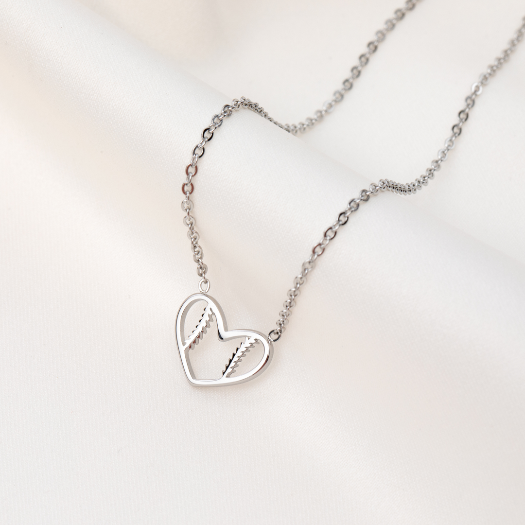 Baseball Heart Necklace