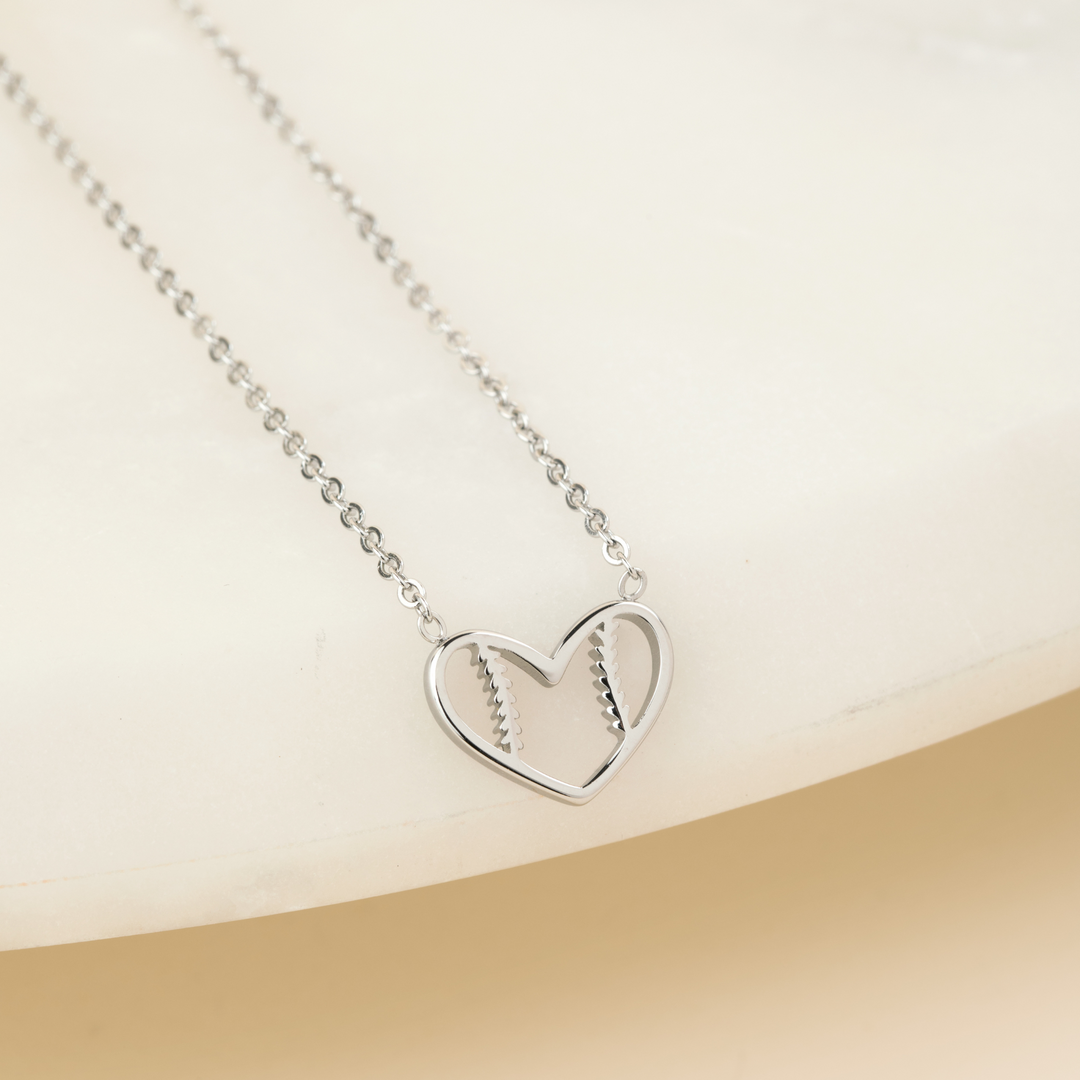 Softball Heart Necklace