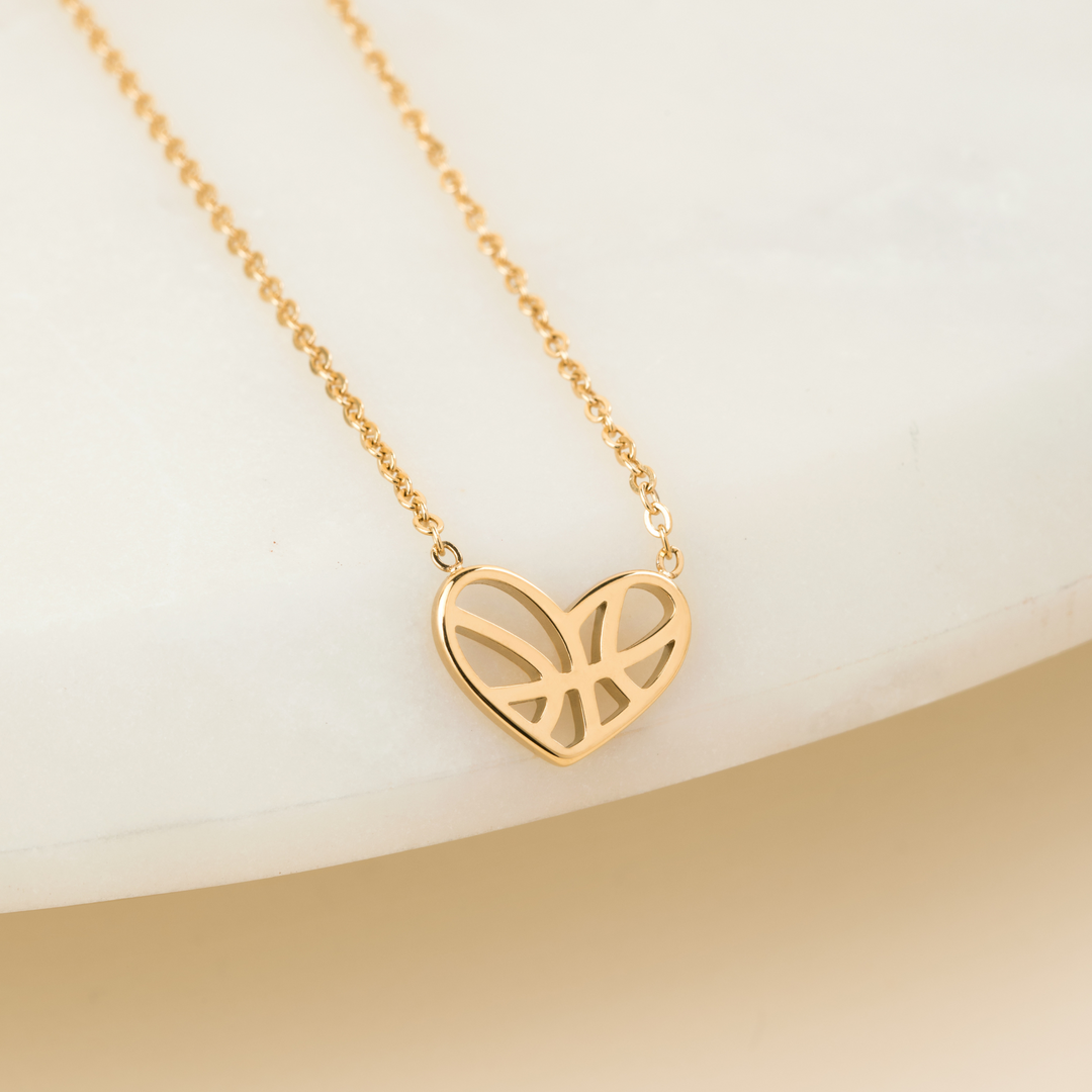 Basketball Heart Necklace