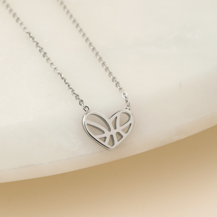 Basketball Heart Necklace