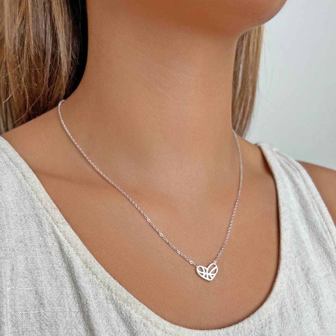 Basketball Heart Necklace