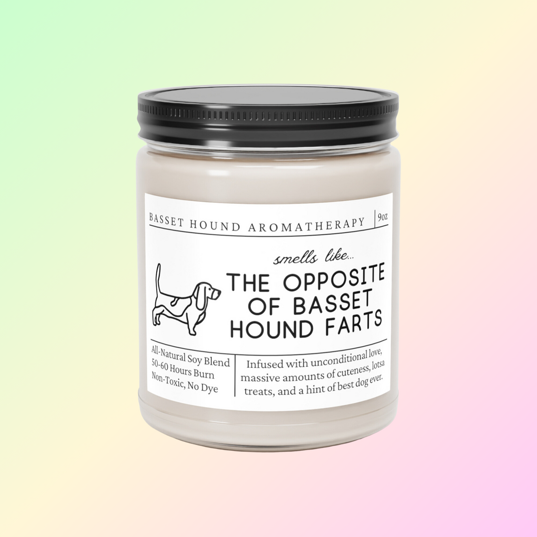 Basset Hound Candle - Smells Like The Opposite Of Basset Hound Farts