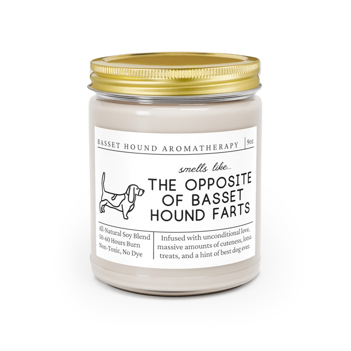 Basset Hound Candle - Smells Like The Opposite Of Basset Hound Farts