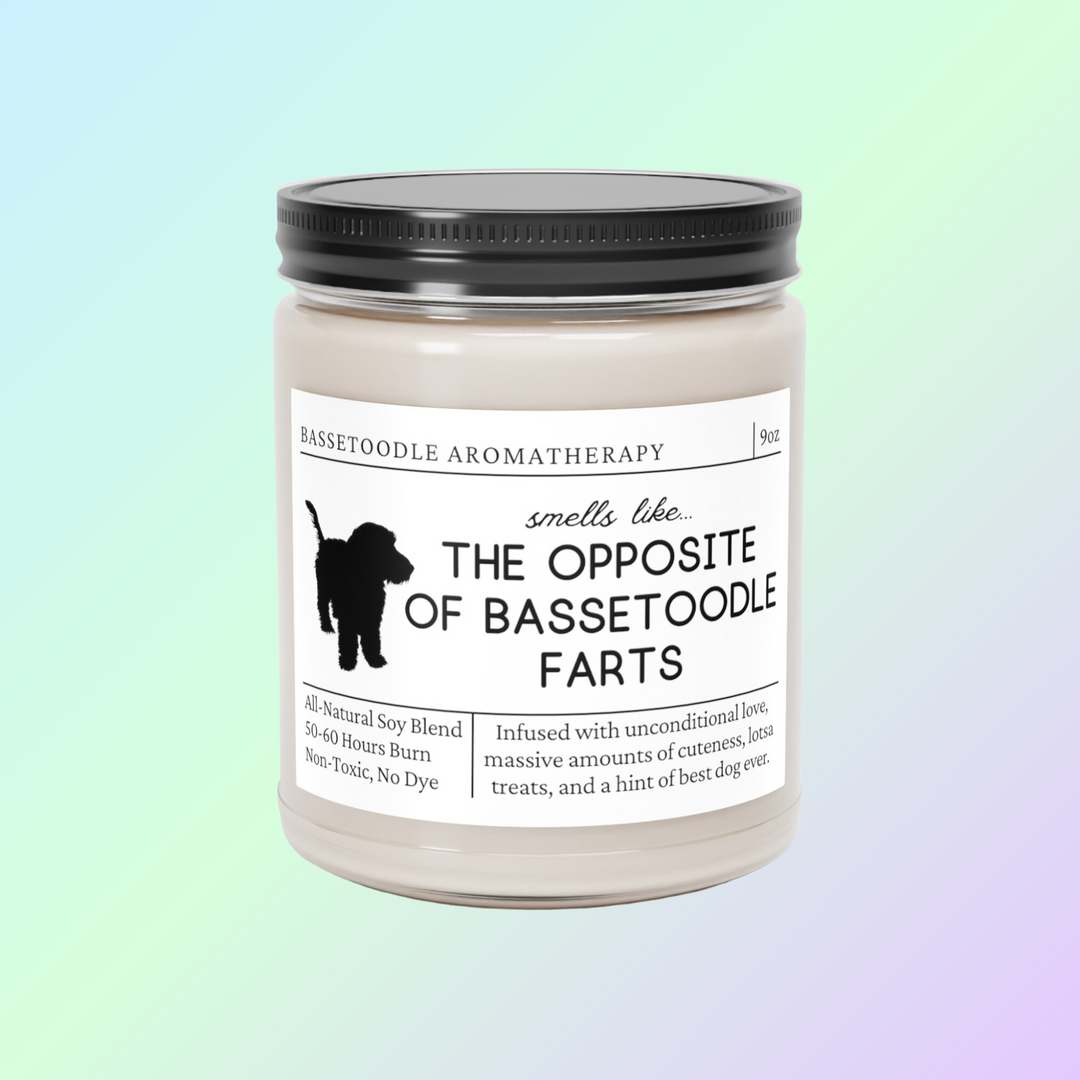 Bassetoodle Candle - Smells Like The Opposite Of Bassetoodle Farts