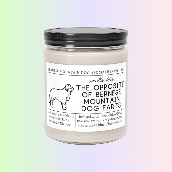 Bernese Mountain Dog Candle - Smells Like The Opposite Of Bernese Mountain Dog Farts