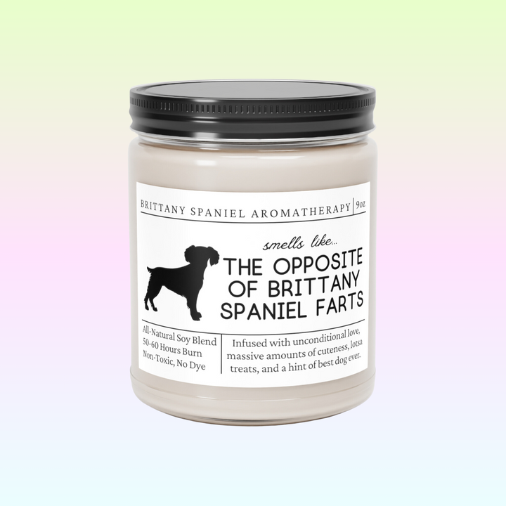 Brittany Spaniel Candle - Smells Like The Opposite Of Brittany Spaniel Farts