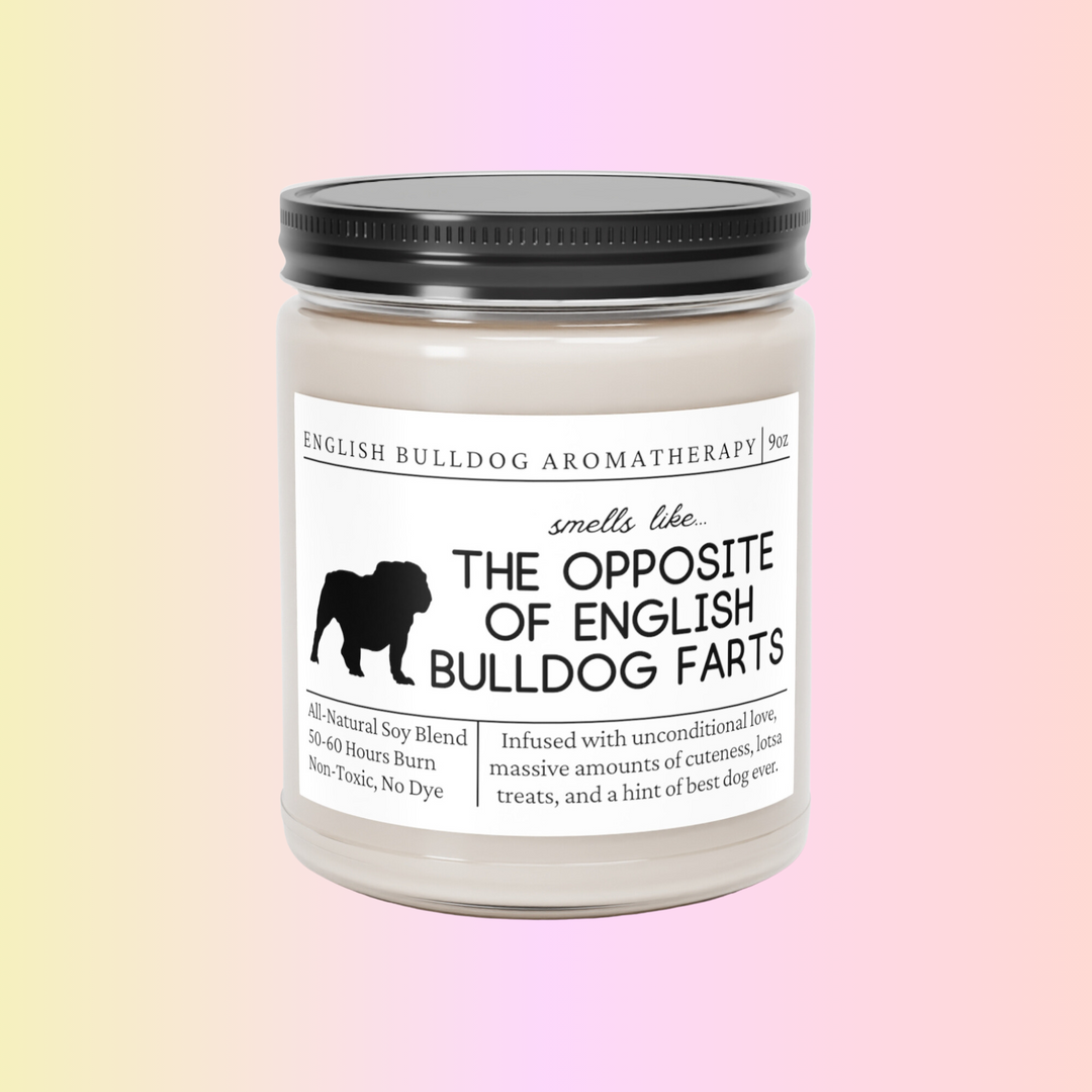 English Bulldog Candle - Smells Like The Opposite Of English Bulldog Farts