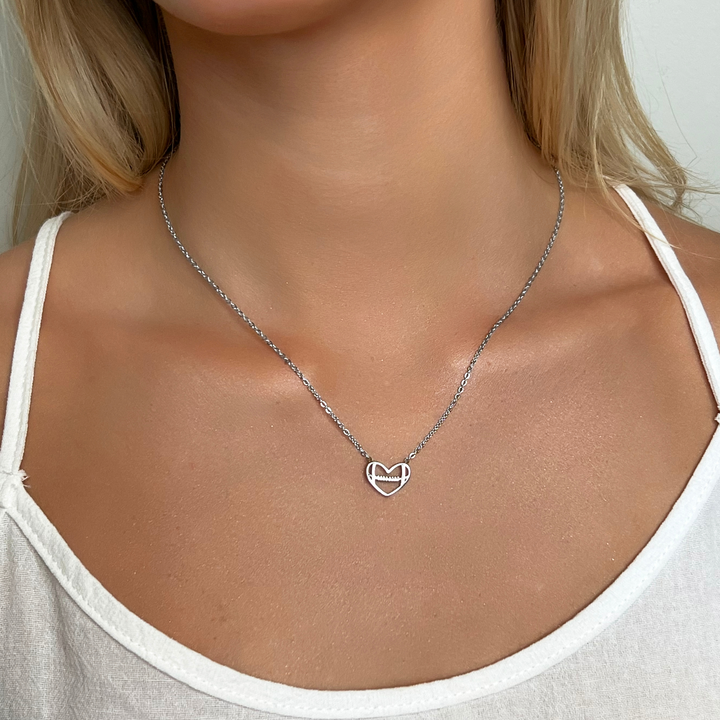 Football Heart Necklace