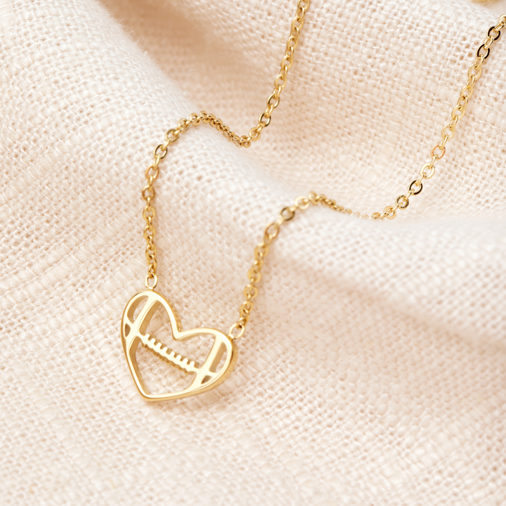 Football Heart Necklace