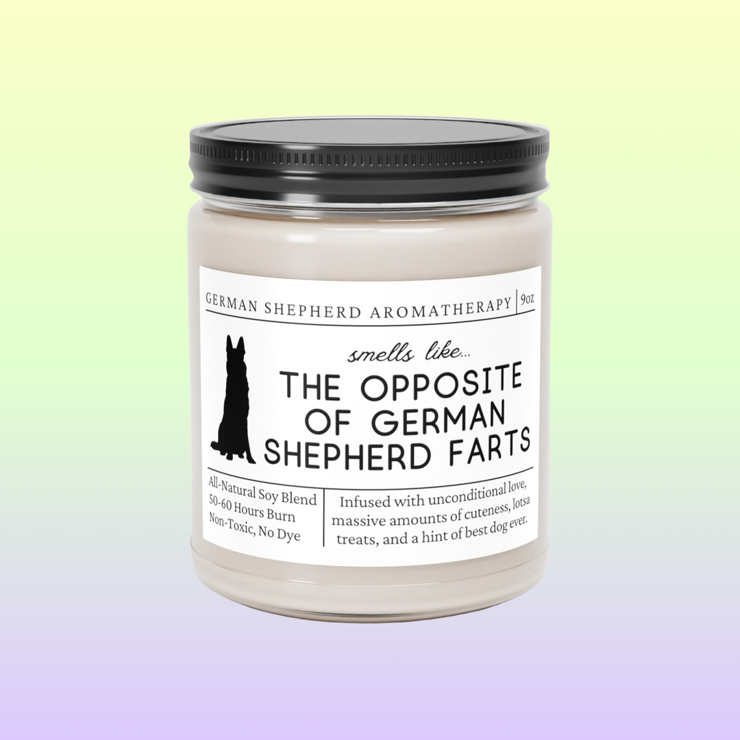 German Shepherd Candle - Smells Like The Opposite Of German Shepherd Farts