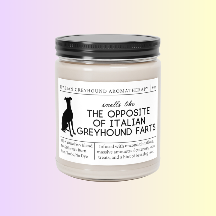 Italian Greyhound Candle - Smells Like The Opposite Of Italian Greyhound Farts