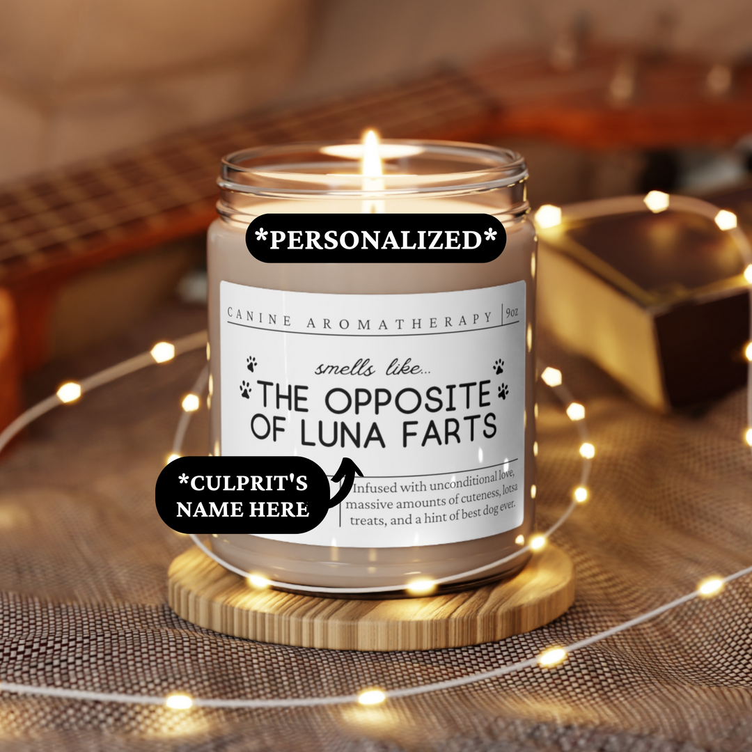 Personalized Dog Fart Candle - Smells Like The Opposite Of Candle