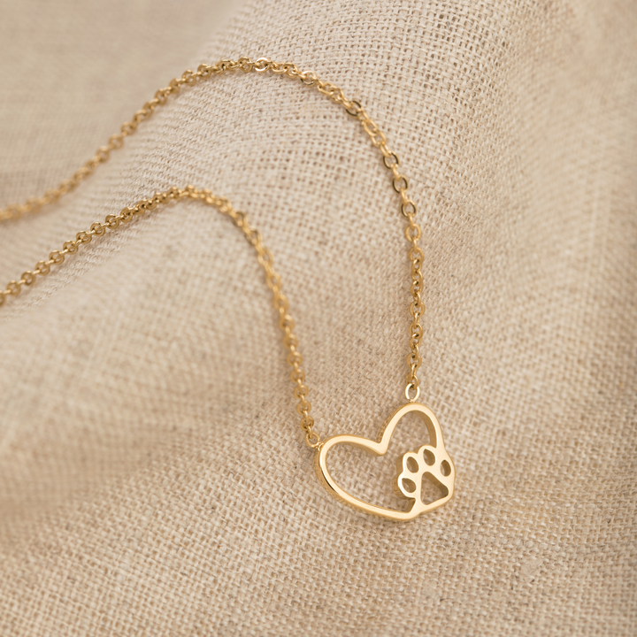 Paw Print Heart Necklace