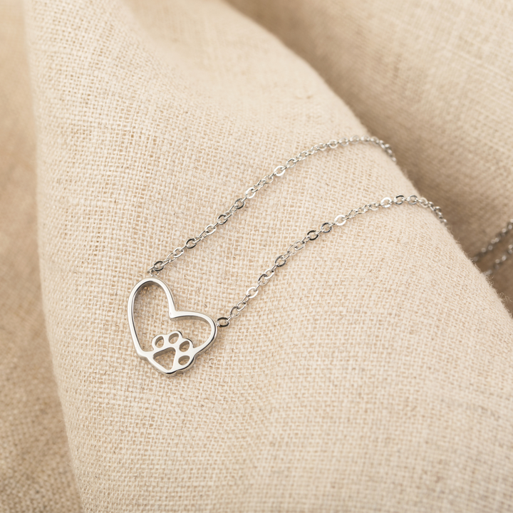 Paw Print Heart Necklace