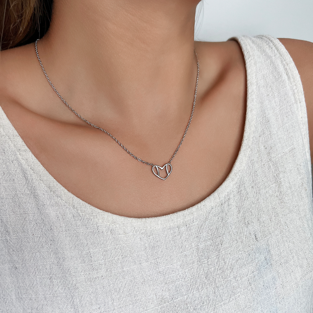 Baseball Heart Necklace