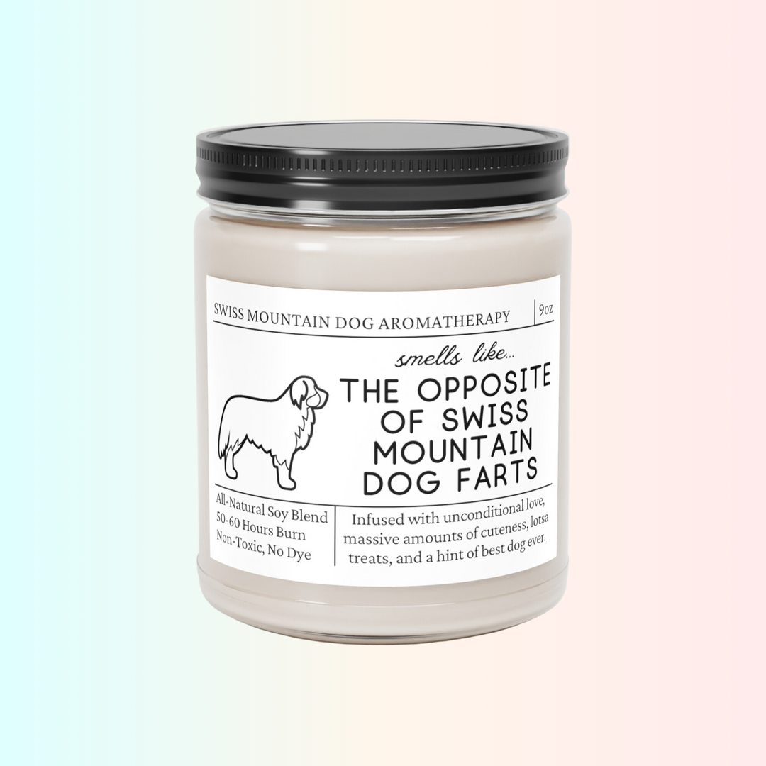 Swiss Mountain Dog Candle - Smells Like The Opposite Of Swiss Mountain Dog Farts