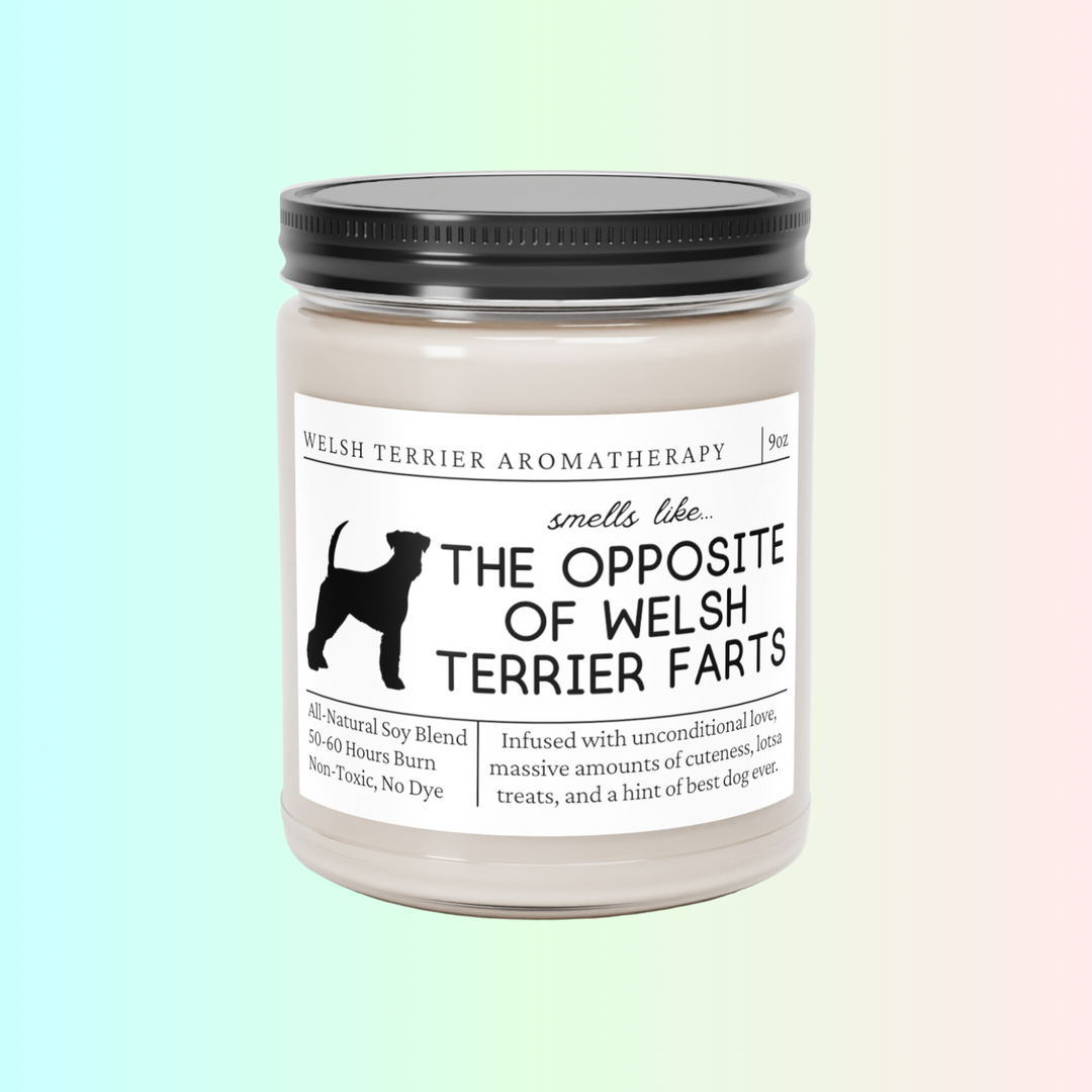 Welsh Terrier Candle - Smells Like The Opposite Of Welsh Terrier Farts