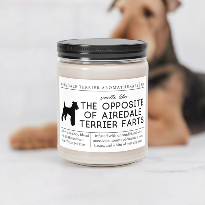 Airedale Terrier Candle - Smells Like The Opposite Of Airedale Terrier Farts