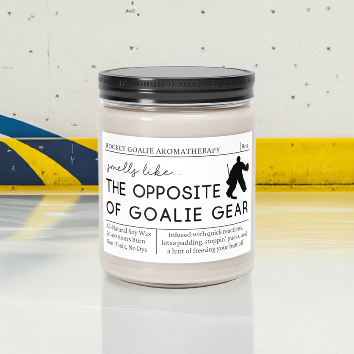 Hockey Goalie Candle - Smells Like the Opposite of Goalie Gear