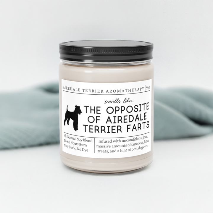 Airedale Terrier Candle - Smells Like The Opposite Of Airedale Terrier Farts